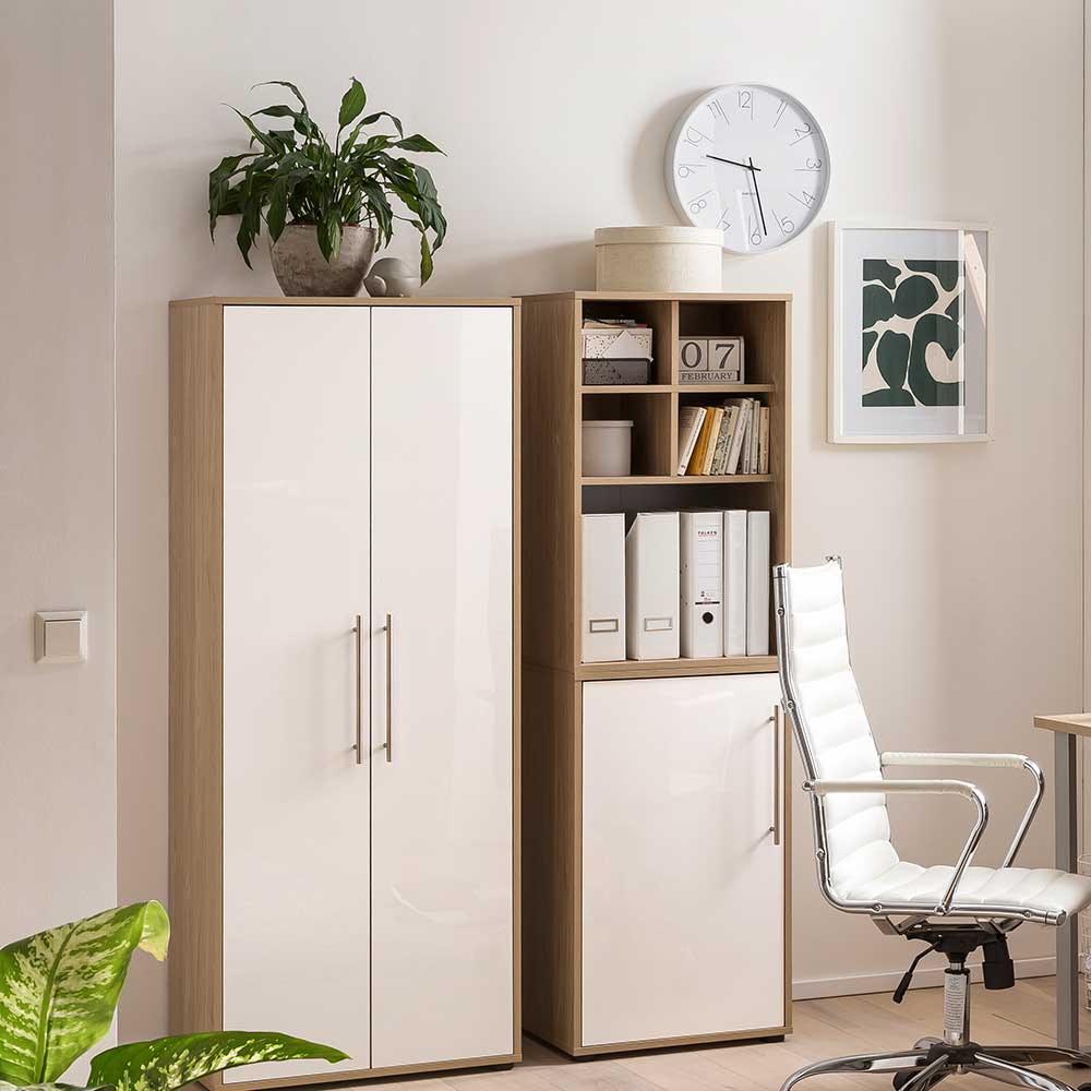 Schmaler Aktenschrank 51x168x41 cm - Vrella (zweiteilig)