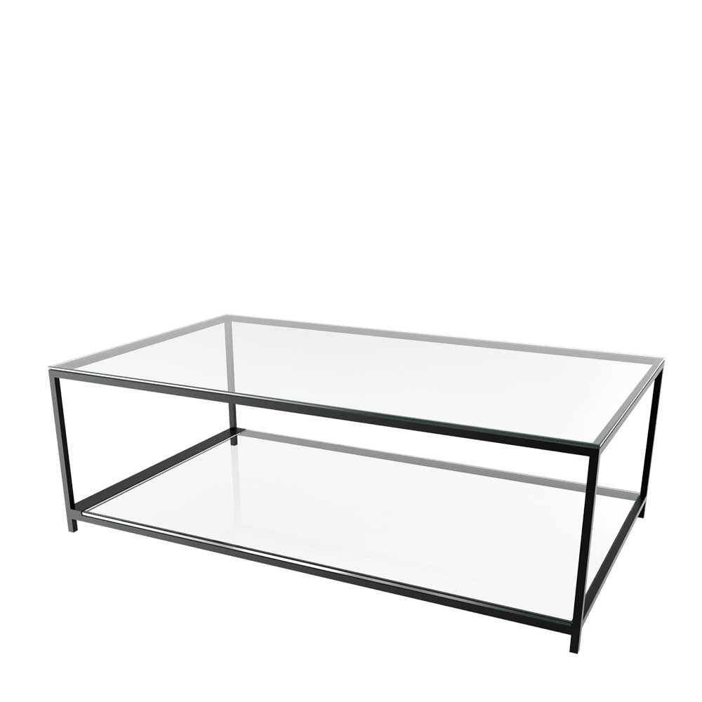 Sofatisch mit zwei Glasplatten in Transparent - Vialorina