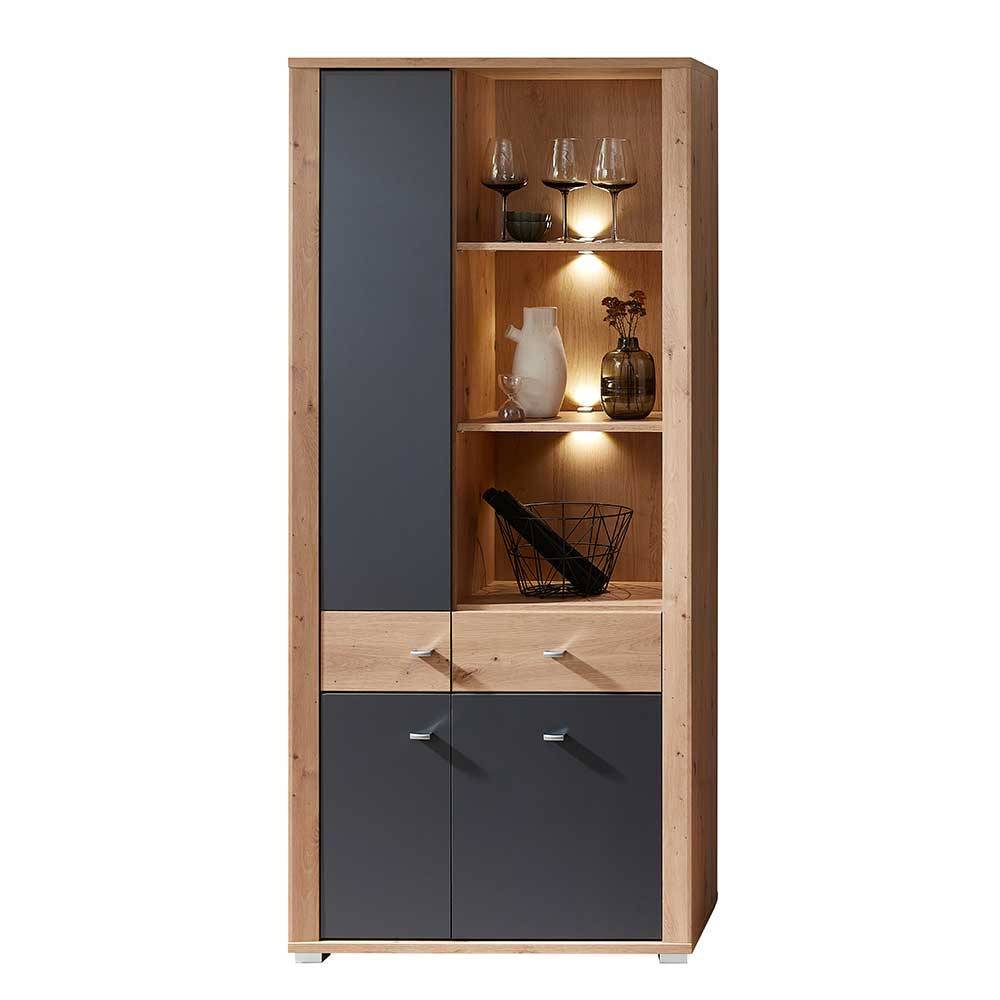 Moderne Vitrinenschrank mit LED Beleuchtung - Castilu