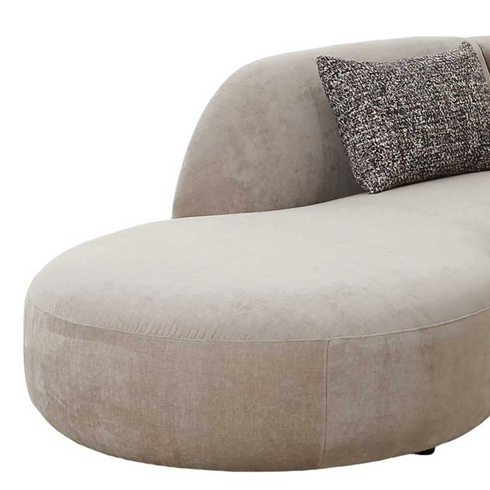 Halbrunde Couch in Beigegrau Chenille - Verona