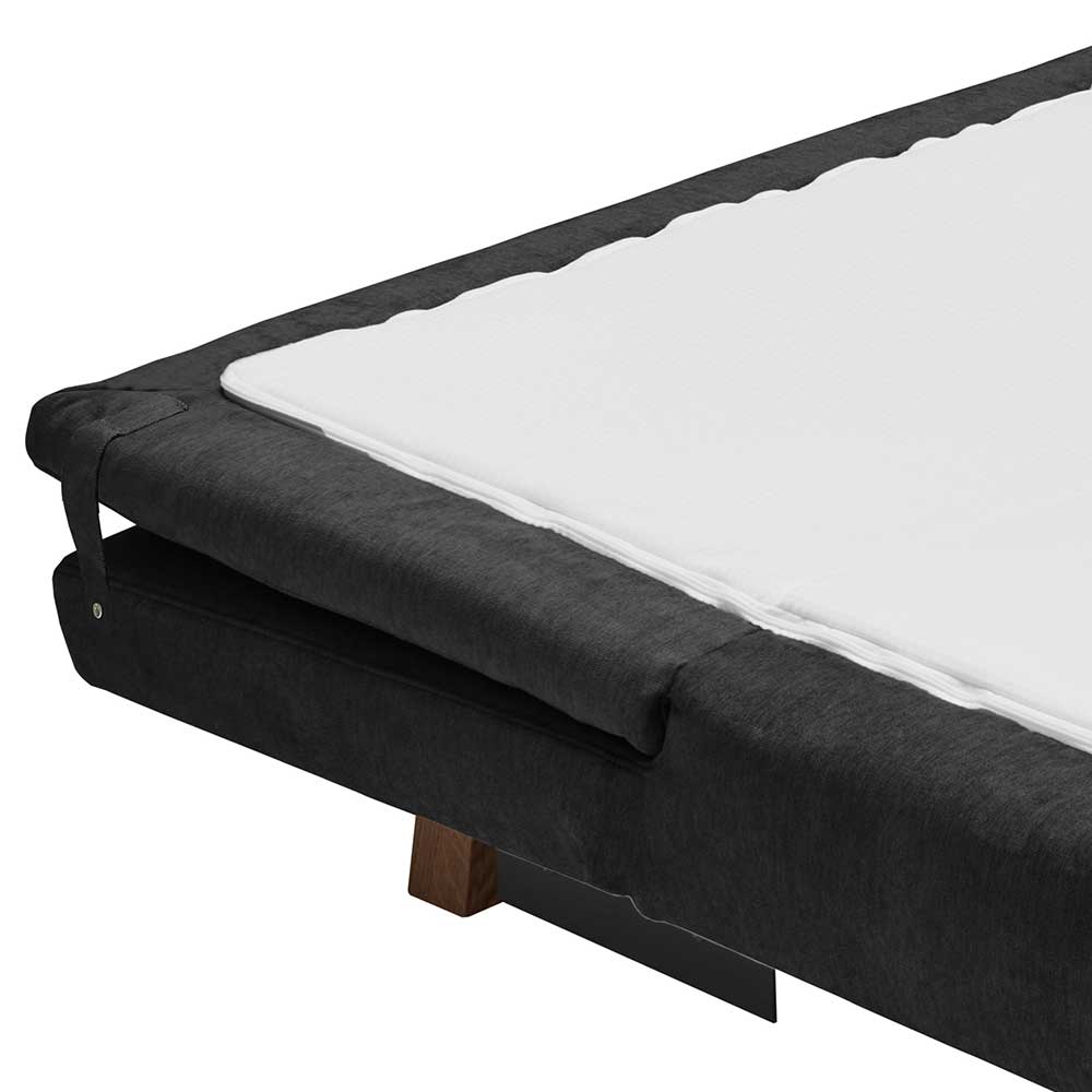 Microvelours Klappsofa in Schwarz - Ocna