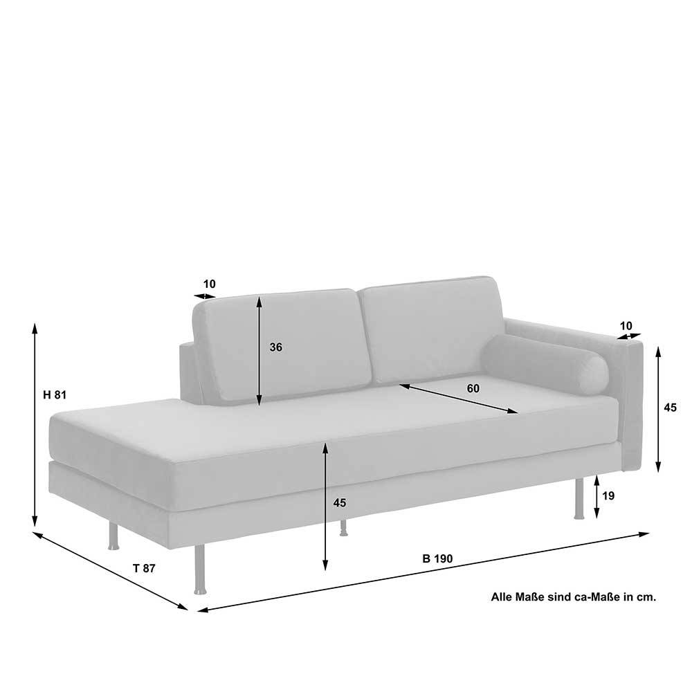 Wohnzimmercouch in Anthrazit Samtvelours - Ronin