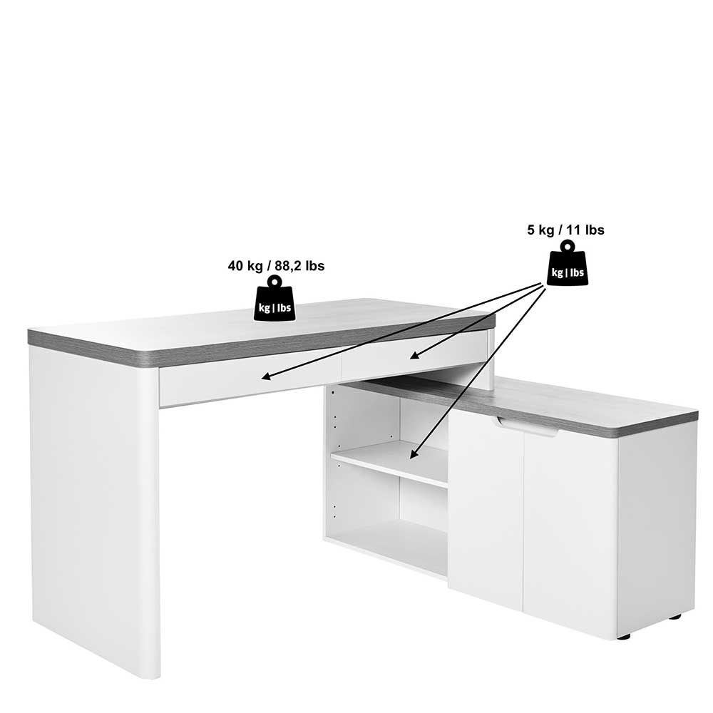 Schreibtischkombination im Skandi Design - Xuana