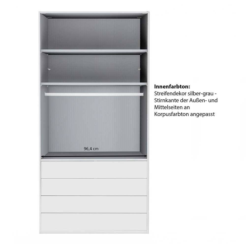 Brauner Kombi-Kleiderschrank 100 cm breit - Madita