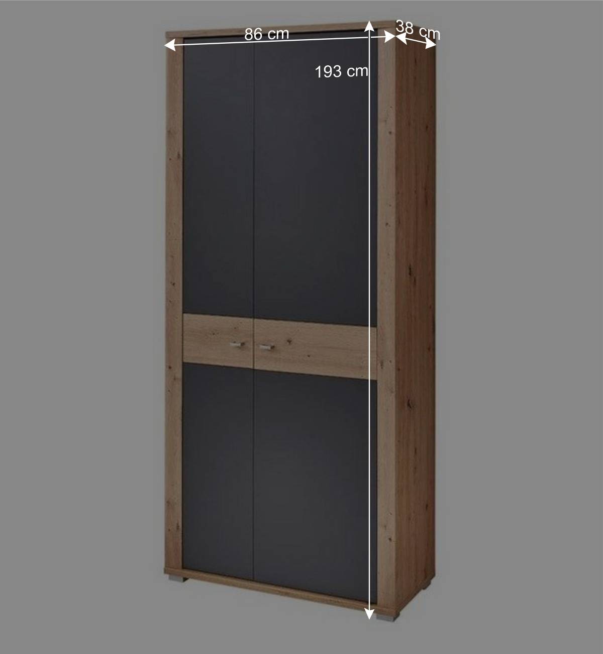 86x193x38 Schuhschrank mit acht Einlegeböden - Castilu