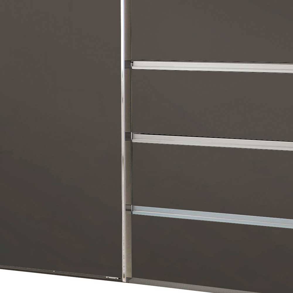 Brauner Kombi-Kleiderschrank 300 cm breit - Yana