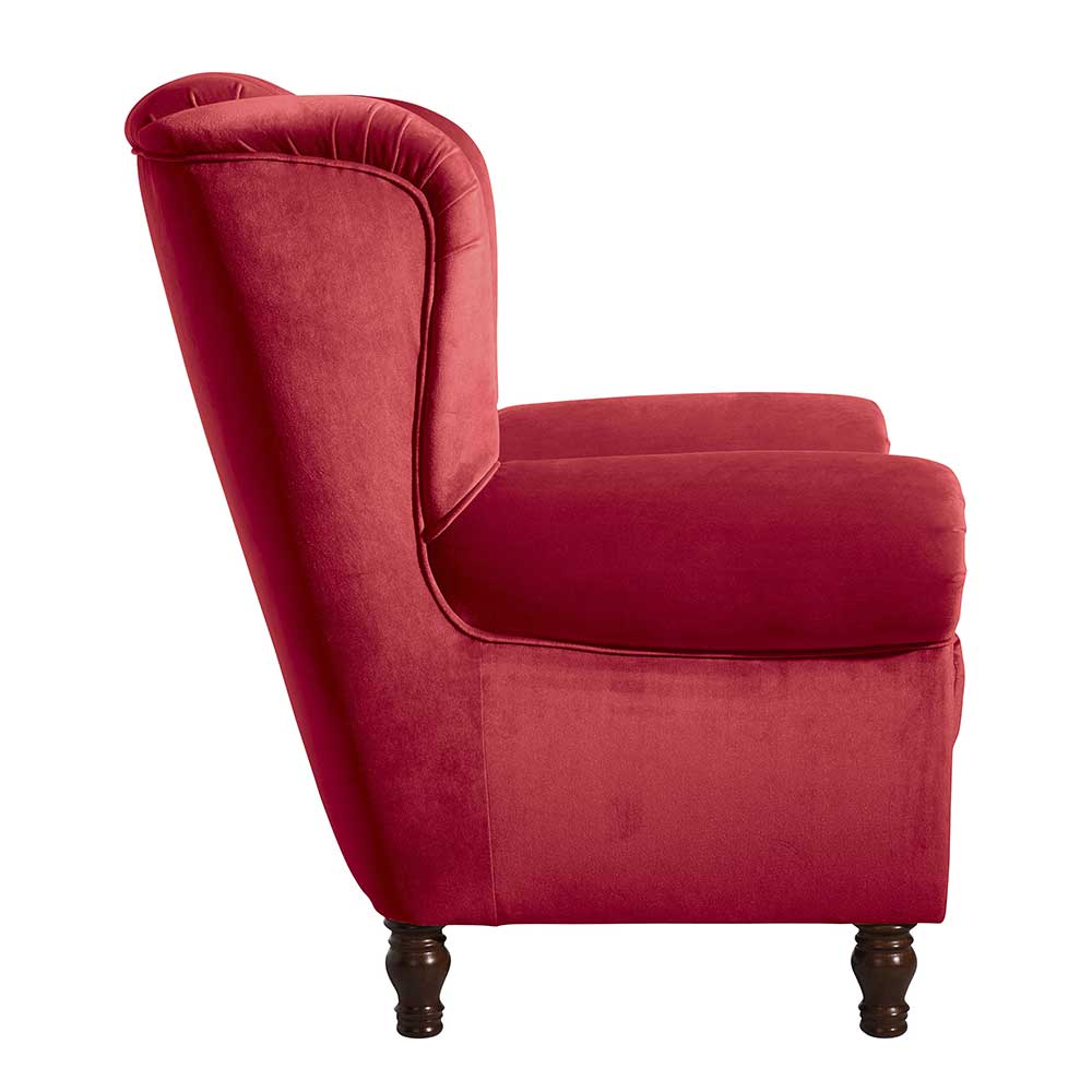 Roter Chesterfield-Sessel mit Ohren - Malisha