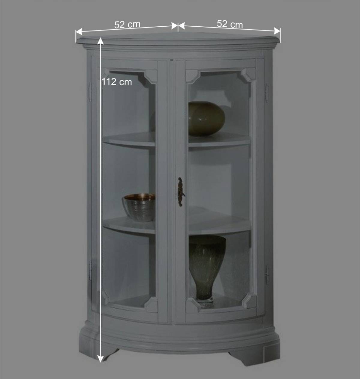 52x112x52 Niedrige Eckvitrine im Vintage Look - Zarinas