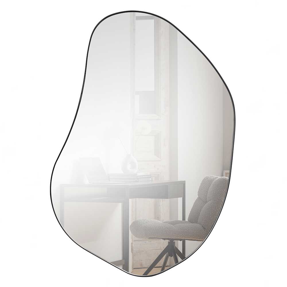 DRULINE Türspiegel - Wandspiegel - Spiegel - Dekospiegel - Flurspiegel -  Kunststoff matt weiß - B/H ca. 34x94 cm (Spiegelfläche ca. 29x89 cm) - mit