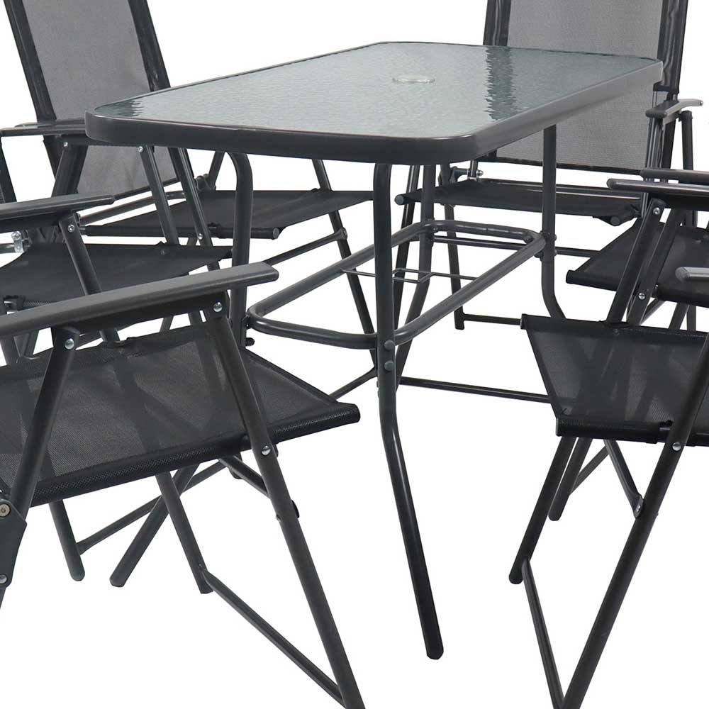 Outdoor Tisch & Klappstühle Set - Alcamo (siebenteilig)