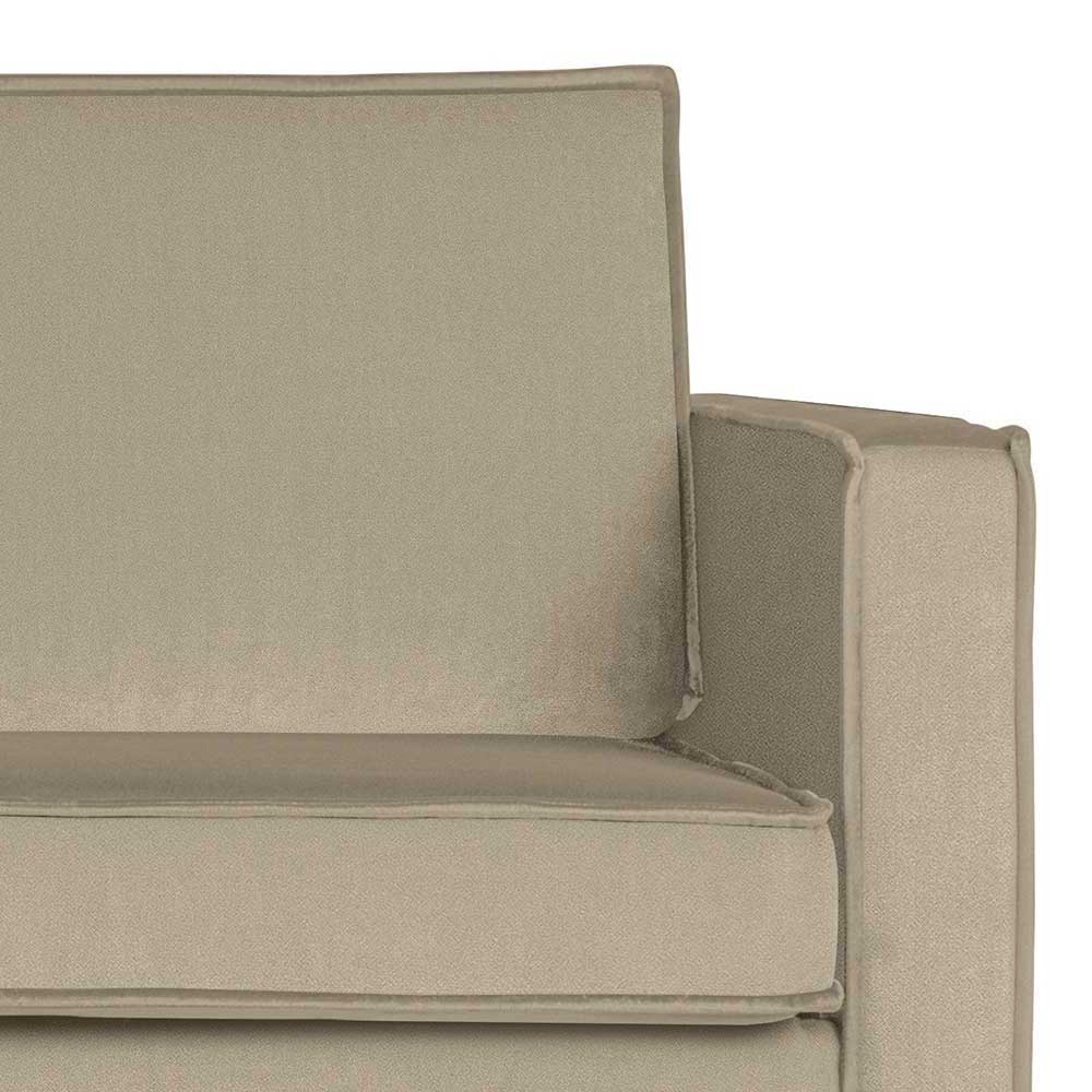 Retro Lounge Sofa in Khaki Samtbezug - Afeiro