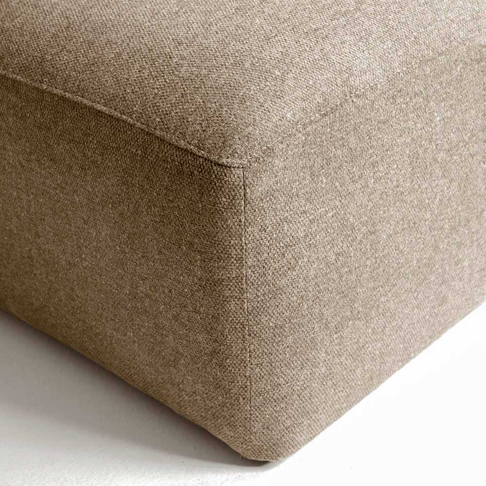 Ecksofa mit Armlehnen in Beige Chenille - Ursela