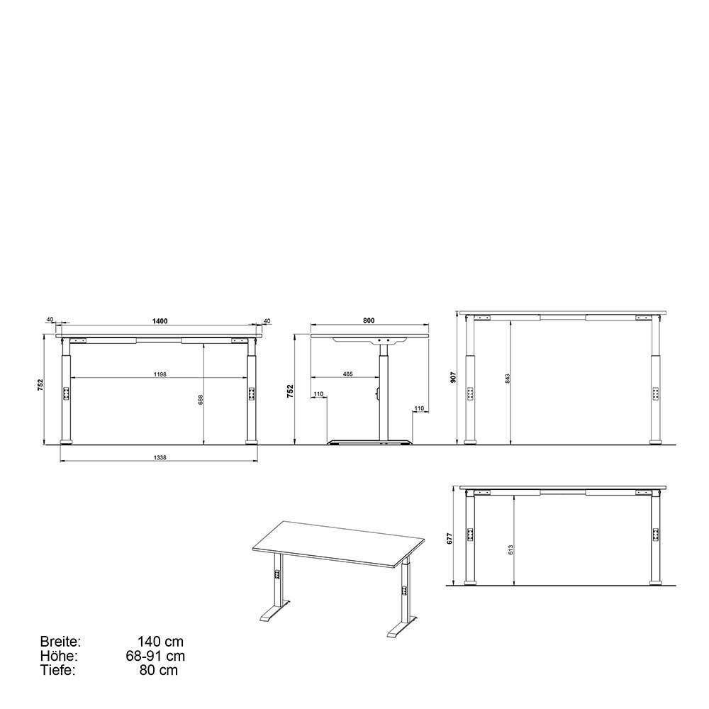 Schreibtisch & Rollcontainer Set - Sparkle (zweiteilig)