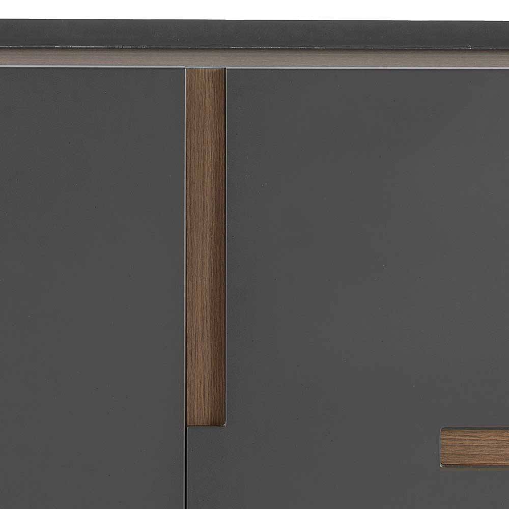 Sideboard in Anthrazit mit Teak - Carola