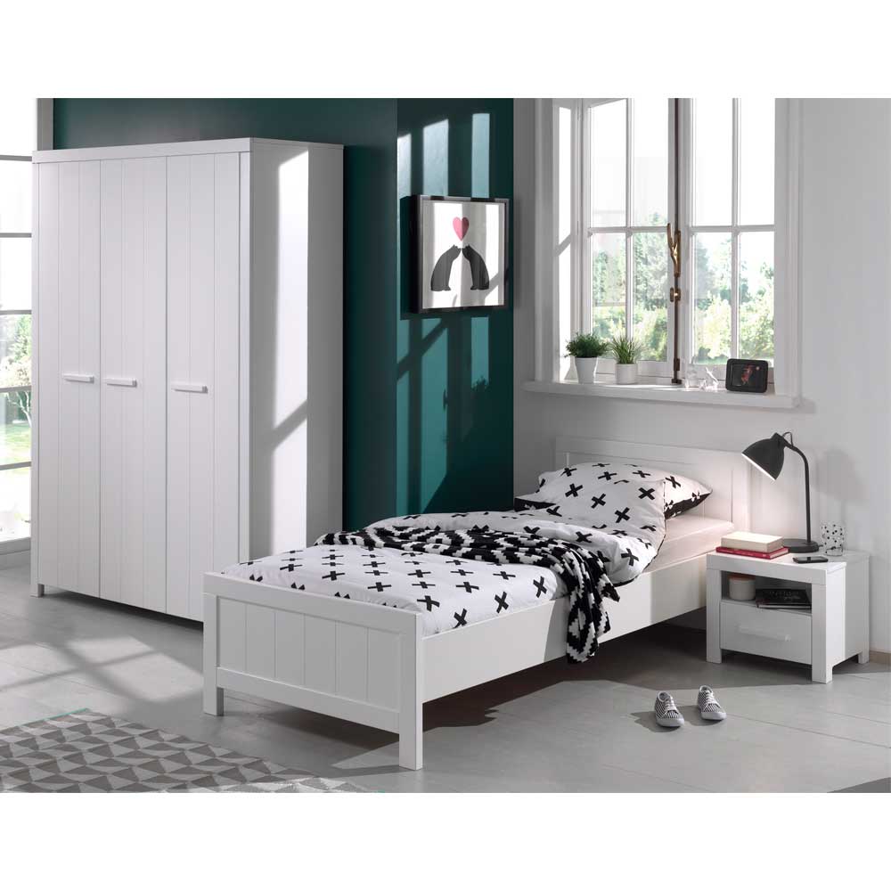 Bett und Nachtkommode und Schrank Set - Ellen