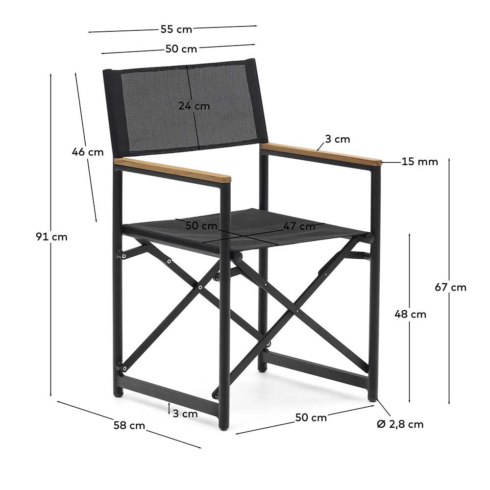 Regie Klappstuhl aus Mesh - Placonia