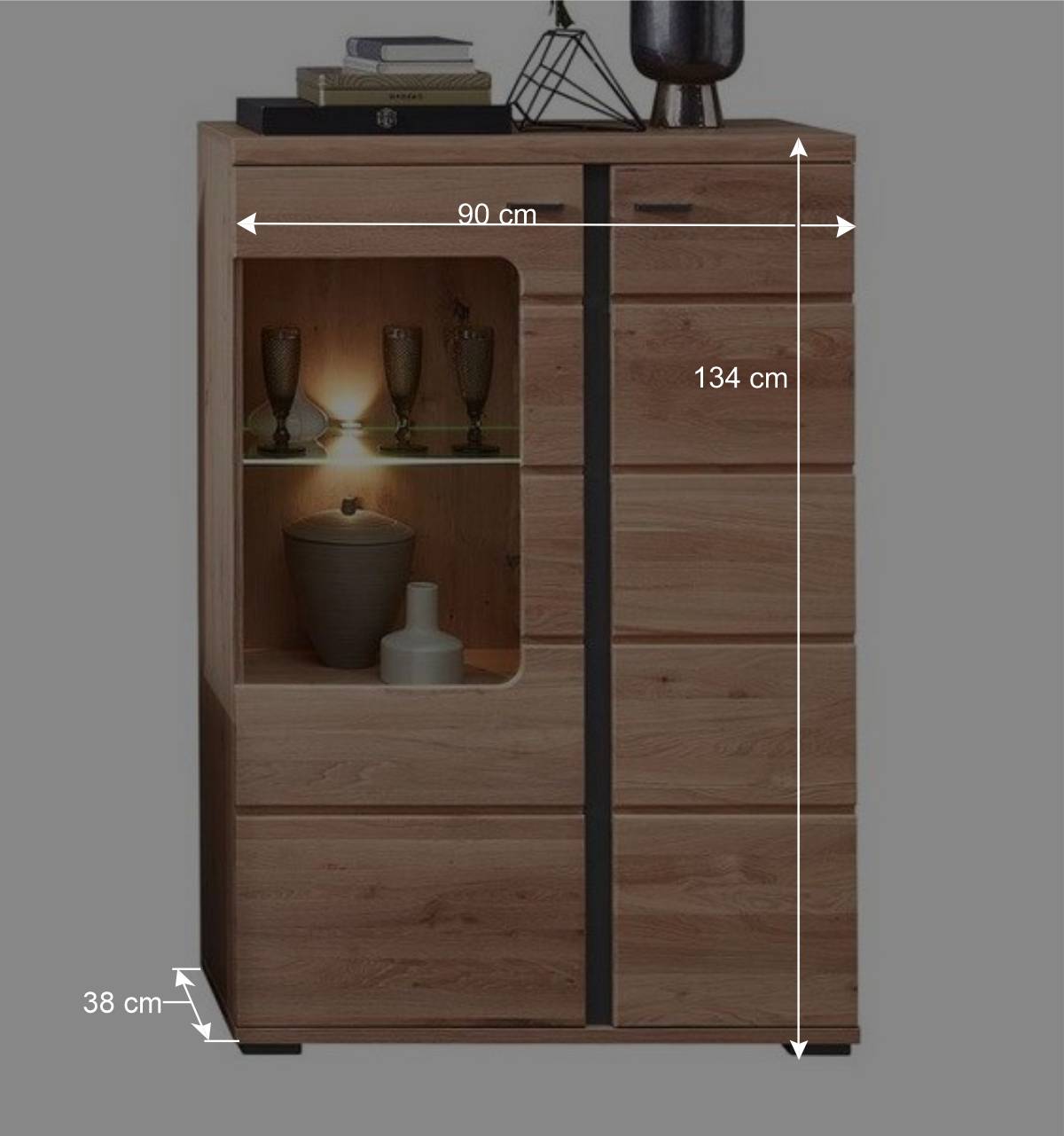 Wohnwandmöbel mit LED Beleuchtung - Mattadore (vierteilig)