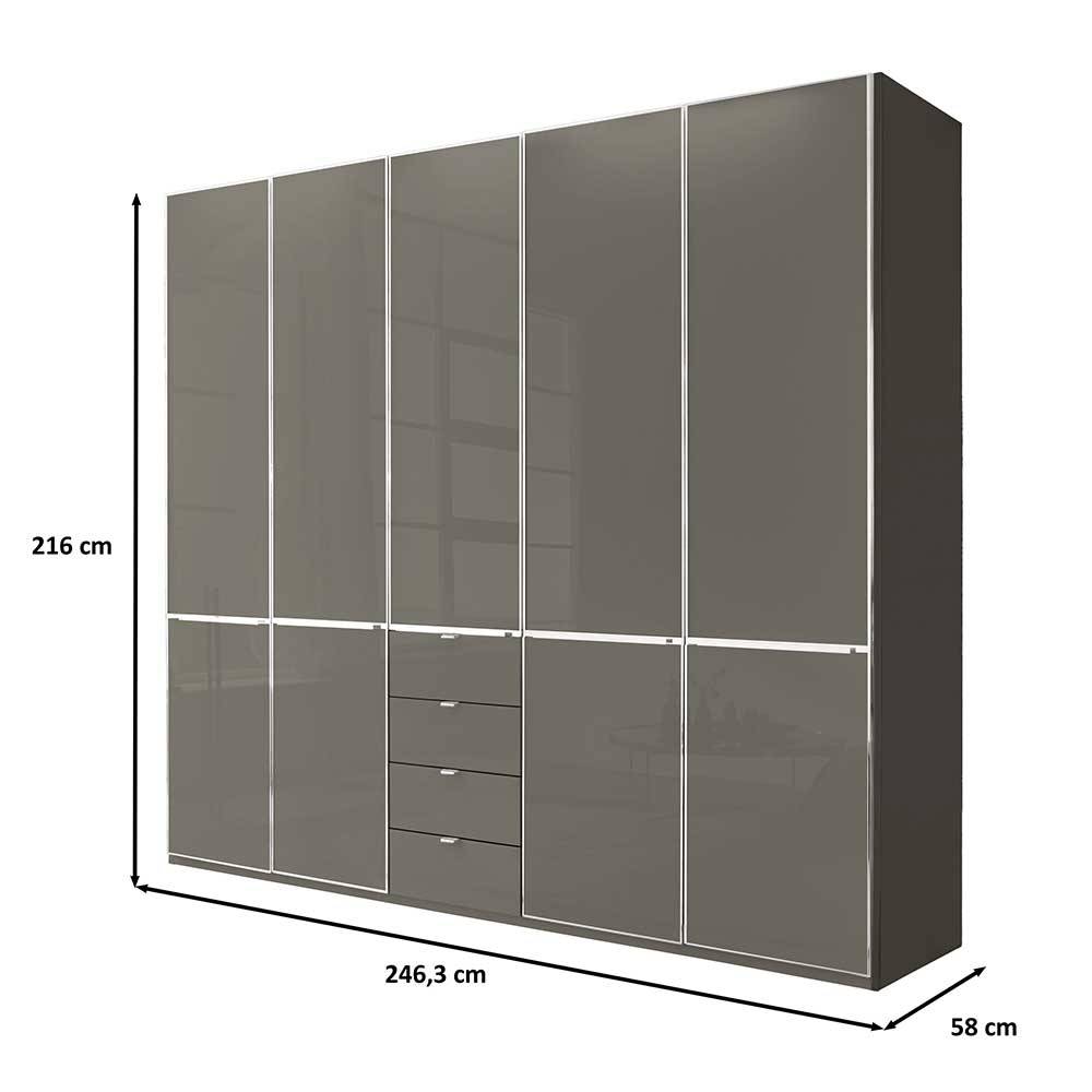 5-türiger Kombi-Kleiderschrank 247 cm breit - Madita