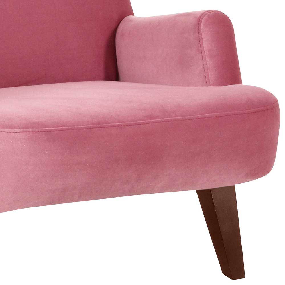 Wohnzimmer Sessel in Rosa und Nussbaum - Jily