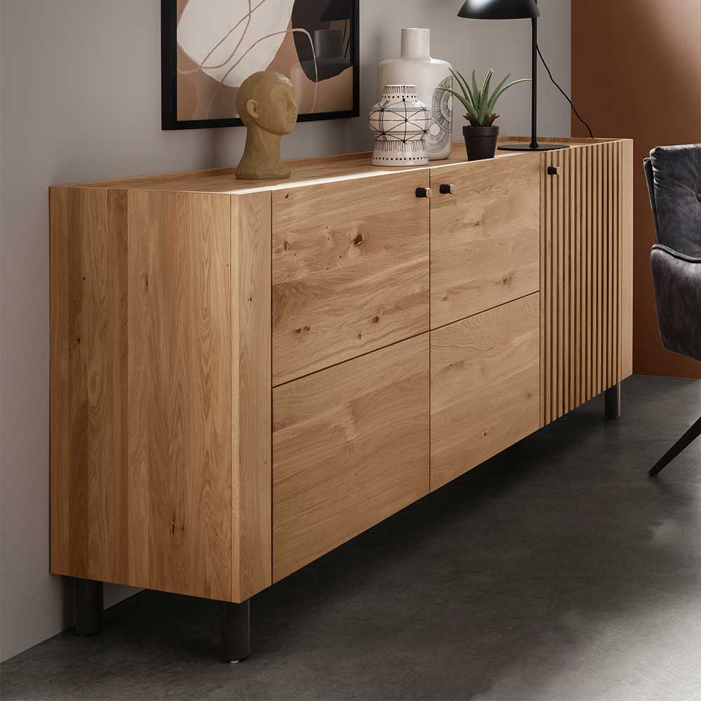 Wildeiche Sideboard im Skandi Design - Valouis