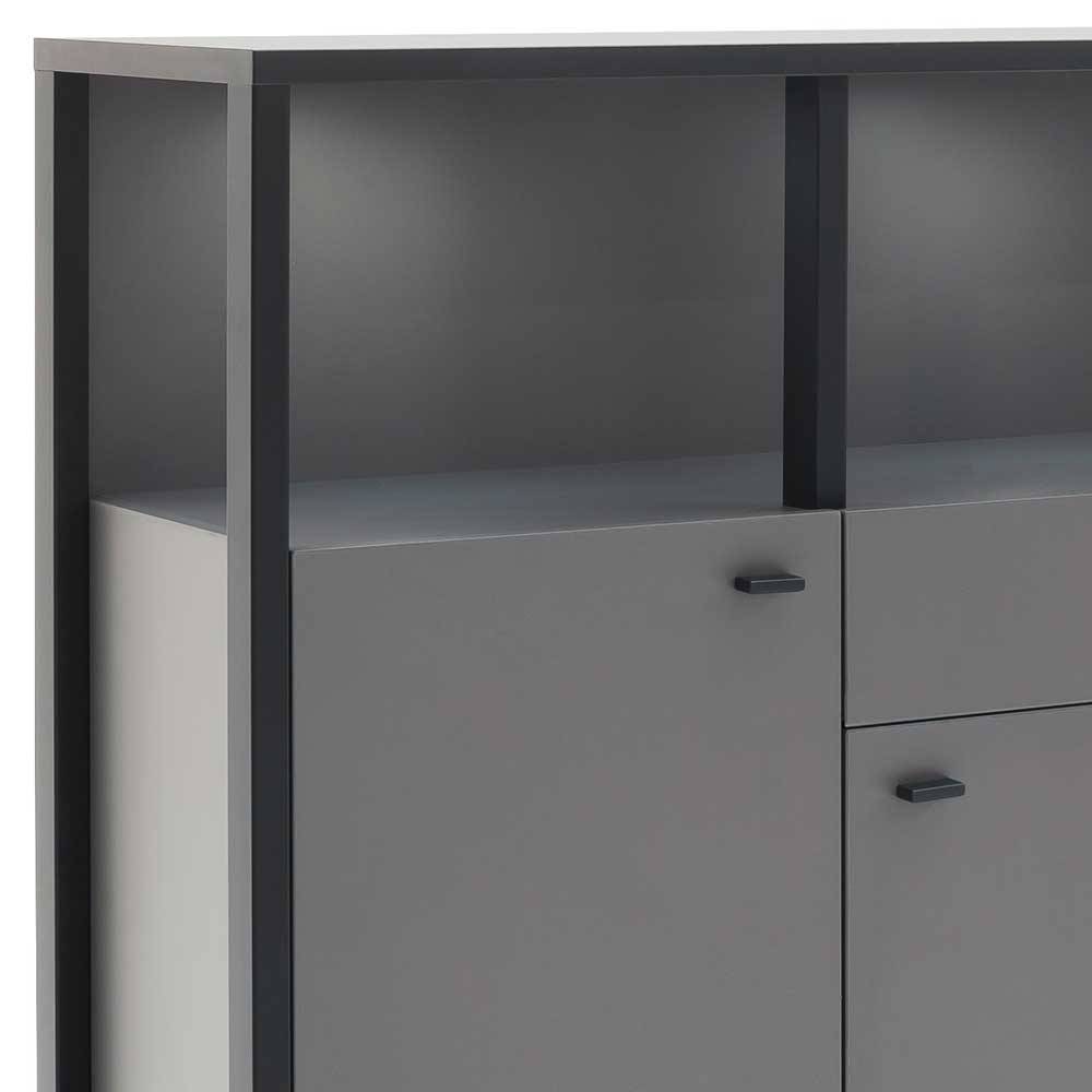 145x121x37 Wohnzimmerschrank mit Metallgriffen - Ridona II